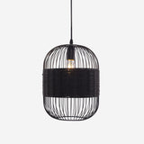 Lightsin Black Handcrafted Pendant Light Industrial Rattan Design for Home Décor Lightsin UK 