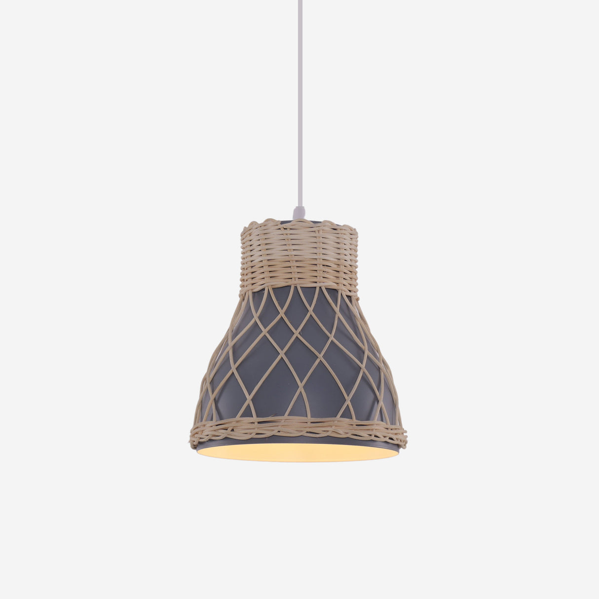 Lightsin Modern Rattan Pendant Light Available in Grey, Pink, and White Lightsin UK 