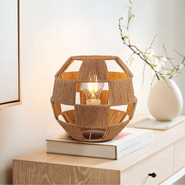 Lightsin Unique Handwoven Globe-Shaped Table Lamp Lightsin UK 
