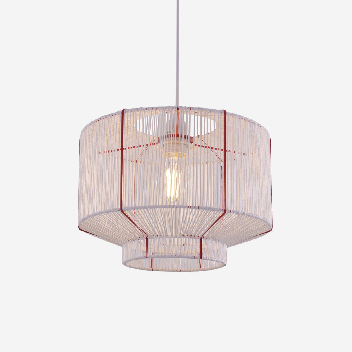 Lightsin Modern Handwoven White Paper Rope Pendant Light for Cozy Interiors Lightsin UK 