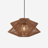 Lightsin Khaki Handwoven Paper Rope Pendant Light with Iron Frame Lightsin UK 