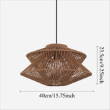 Lightsin Khaki Handwoven Paper Rope Pendant Light with Iron Frame Lightsin UK 