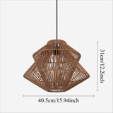 Lightsin Khaki Handwoven Paper Rope Pendant Light with Iron Frame Lightsin UK 
