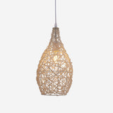 Lightsin Natural Rattan and Bamboo Pendant Light with Iron Frame Living and Home 