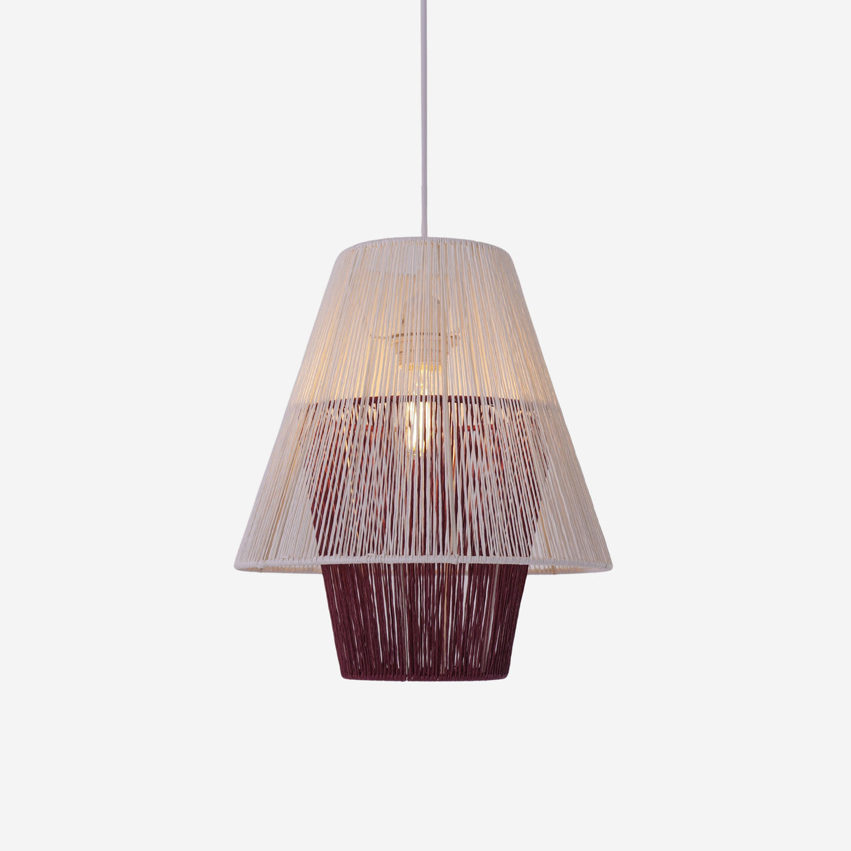 Lightsin Modern White Pendant Light with Purple Paper Rope Design Lightsin UK 