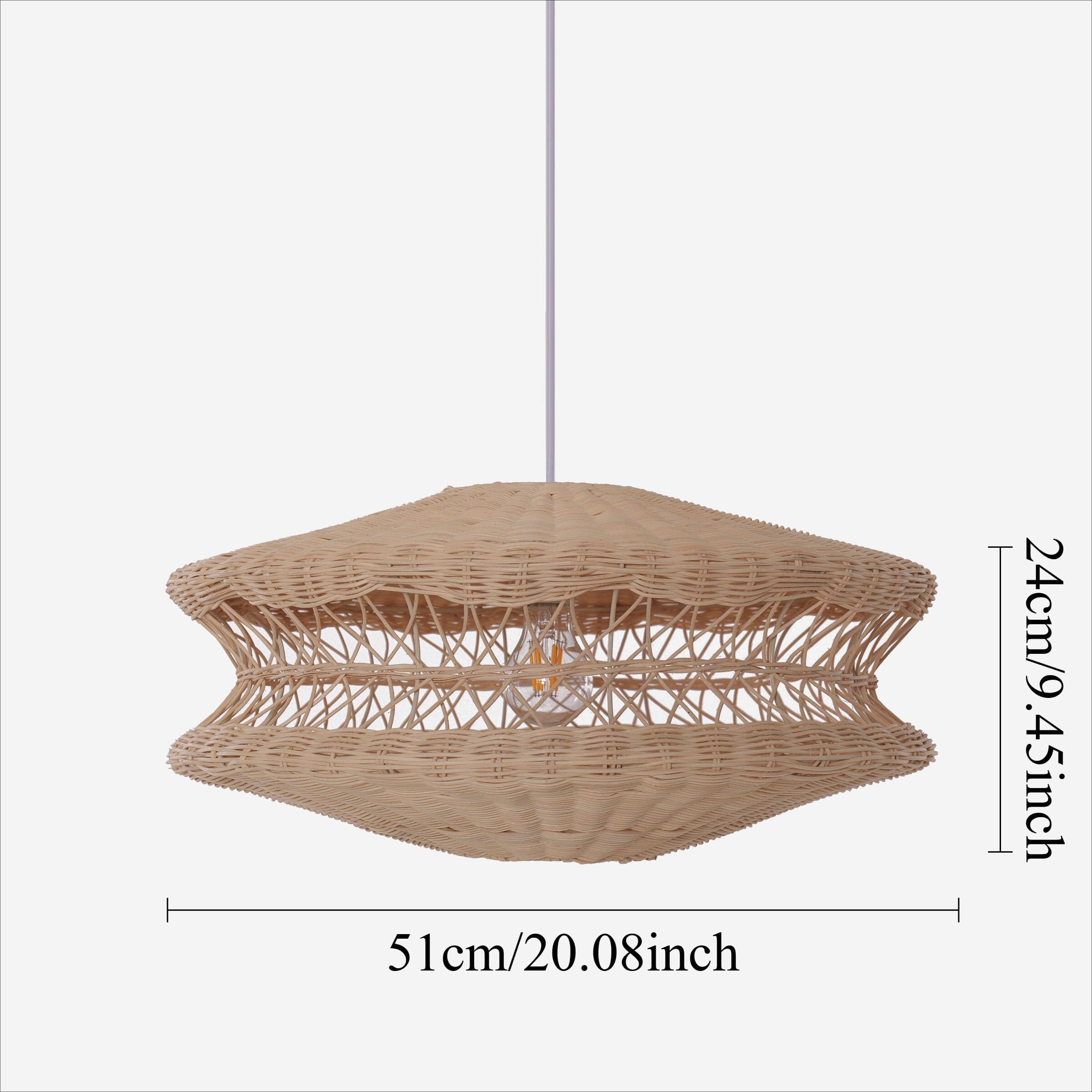 Lightsin Bohemian Wicker Hanging Lamp with Layered Woven Structure Lightsin UK 
