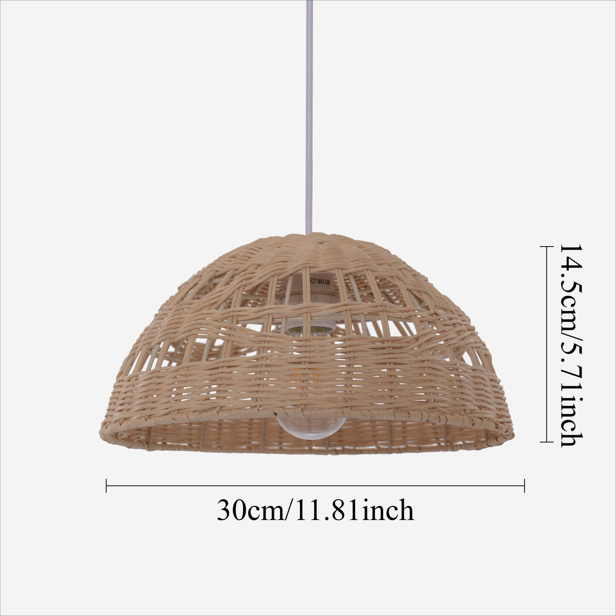 Lightsin Eco-Friendly Dome-Shaped Rattan Pendant Light for Home Decor Lightsin UK 