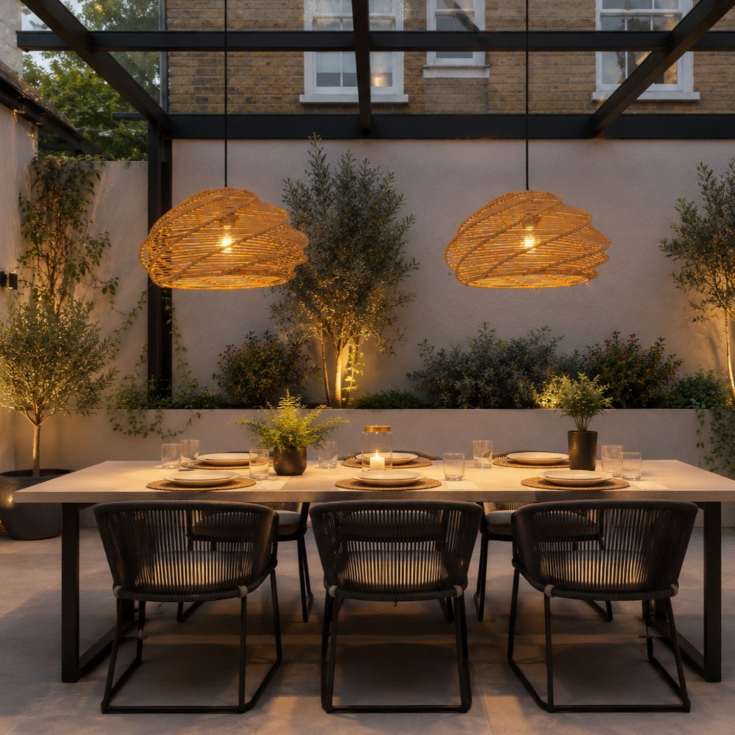 Lightsin Spiral Woven Rattan Pendant Light for Kitchen Island & Dining Room Lightsin UK 