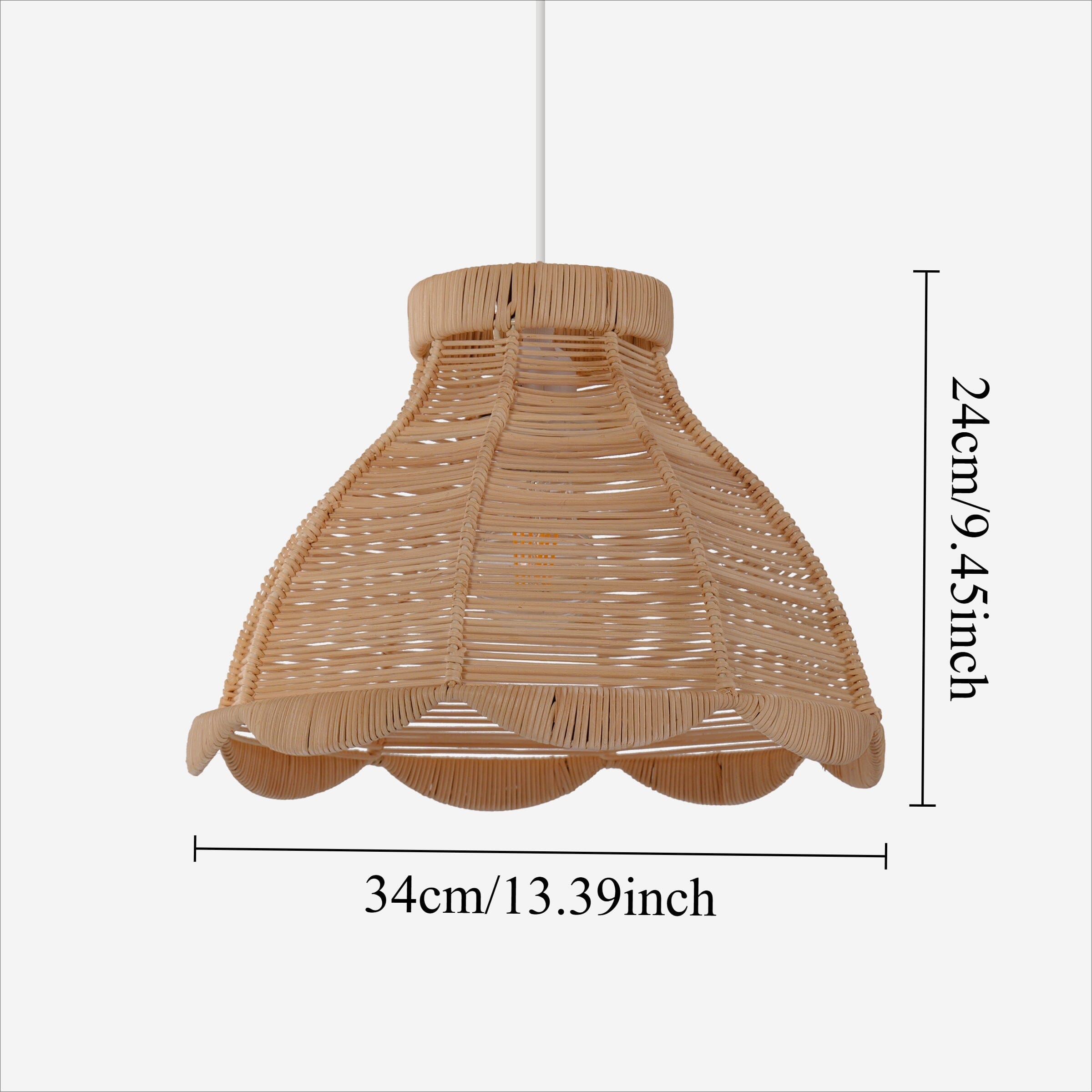 Lightsin Japanese-Inspired Petal Bloom Rattan Woven Pendant Light Lightsin UK 