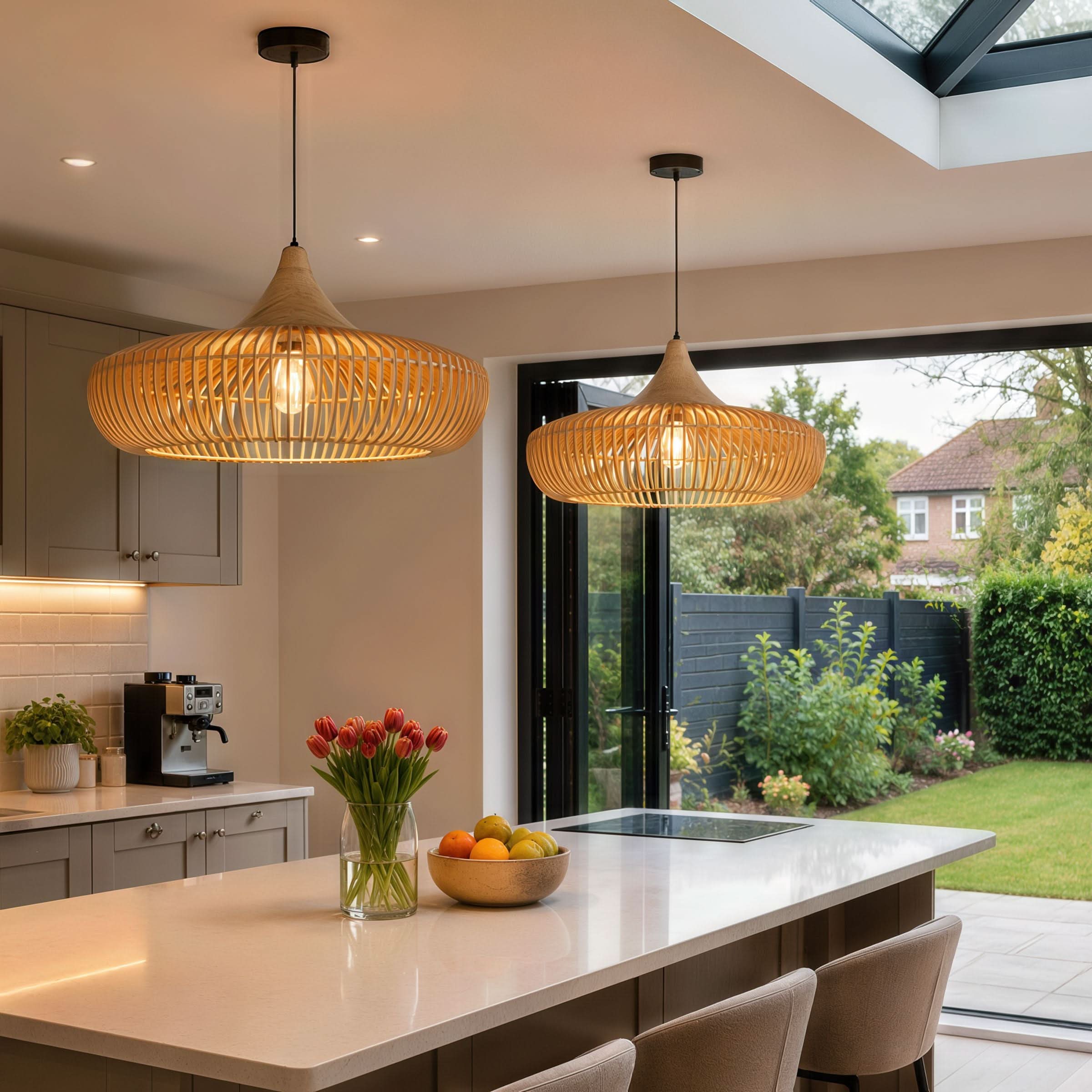 Lightsin Shadome Handcrafted Wooden Kitchen Pendant Light Lightsin UK 