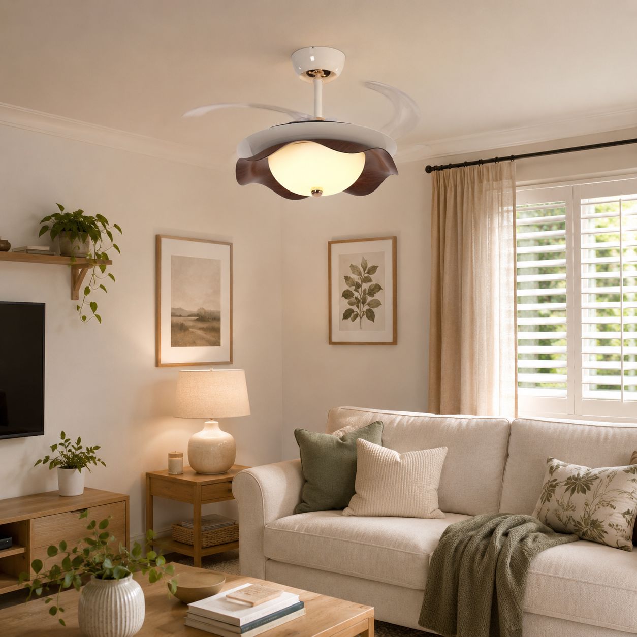 42 Inch Reversible LED Ceiling Fan Light with Remote Lightsin UK 