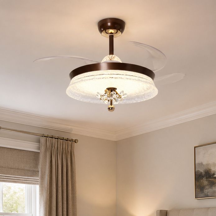 Coffee 36 Inch Reversible LED Ceiling Fan Light with Remote Lightsin UK 