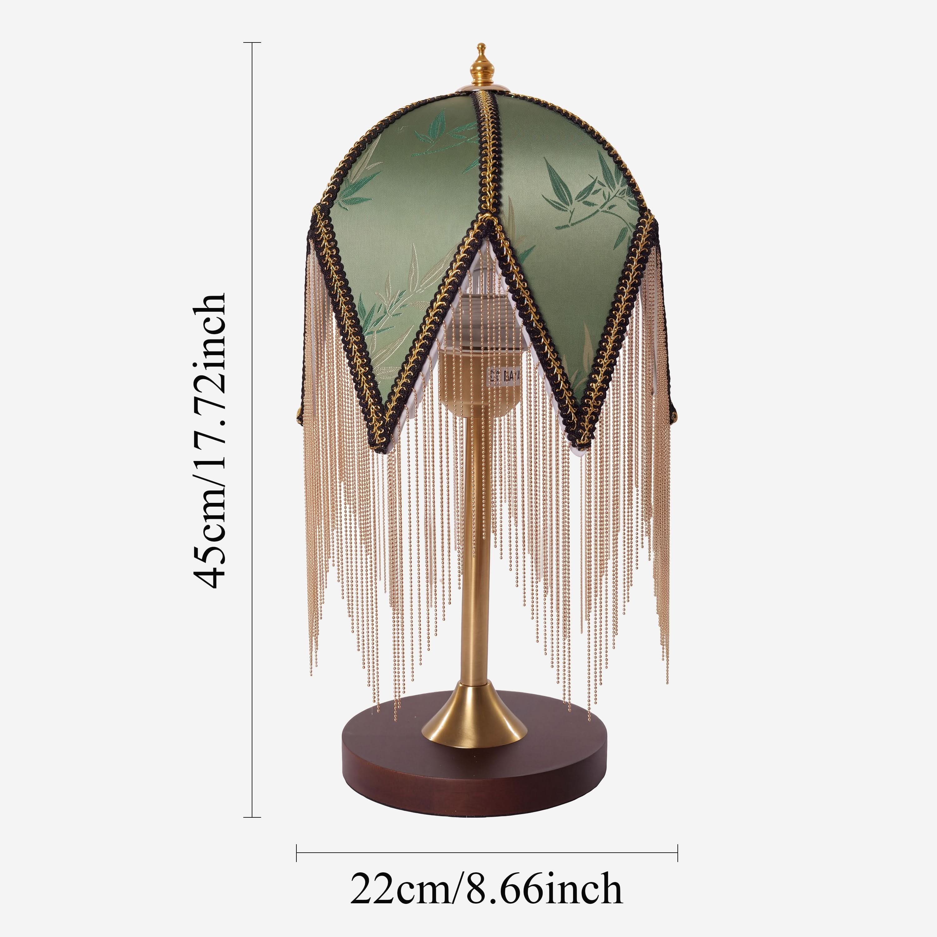 Mid-Century Vintage Tassel Table Lamp | Antique Brass & Fabric Bedside Lamp Lightsin UK 