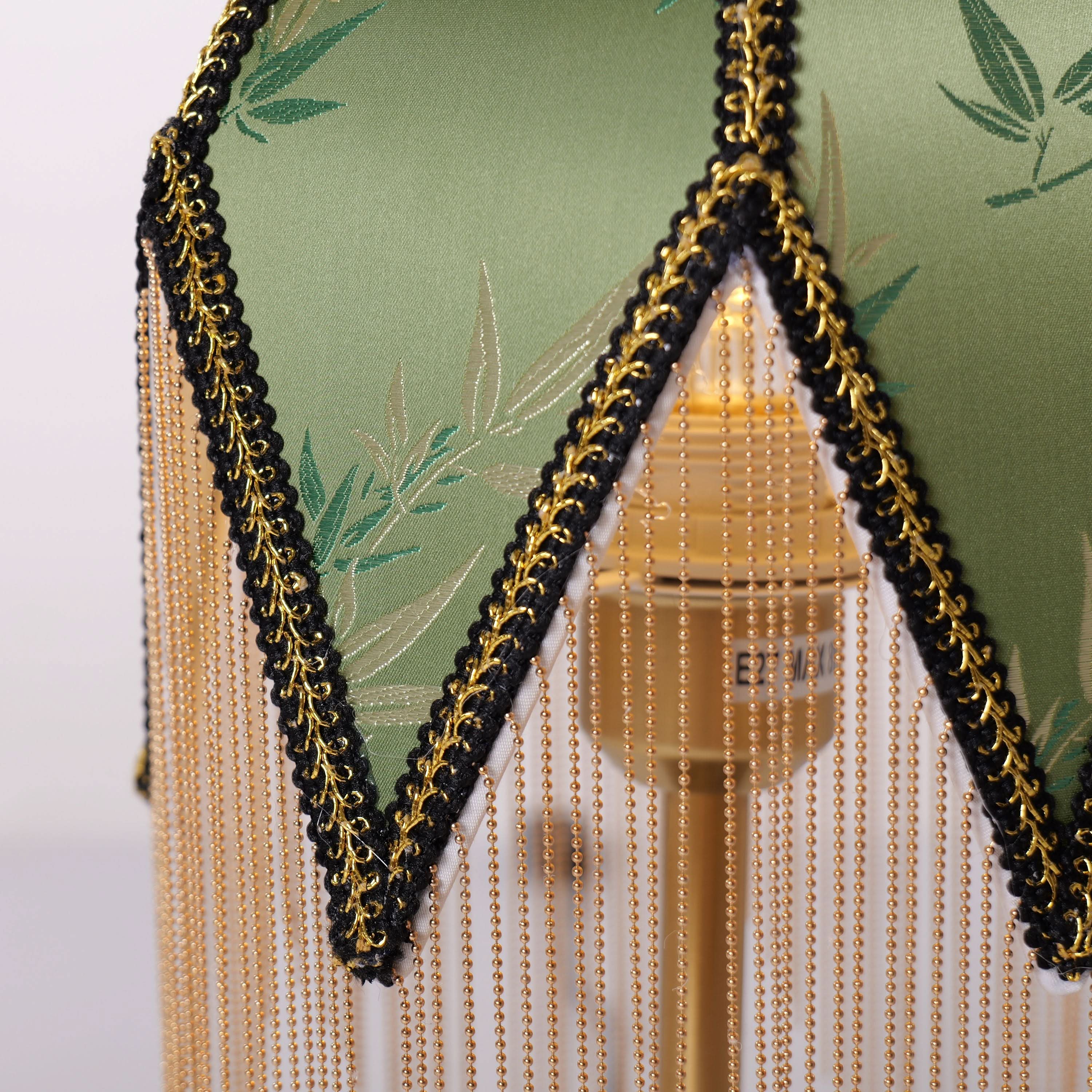 Mid-Century Vintage Tassel Table Lamp | Antique Brass & Fabric Bedside Lamp Lightsin UK 