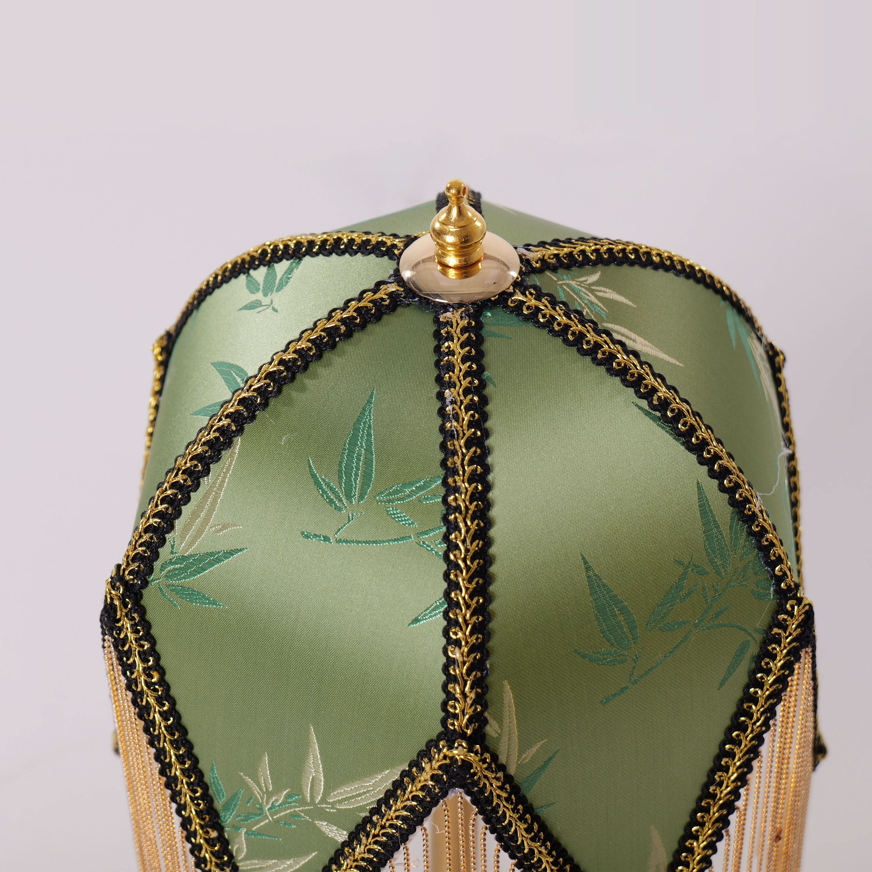 Mid-Century Vintage Tassel Table Lamp | Antique Brass & Fabric Bedside Lamp Lightsin UK 