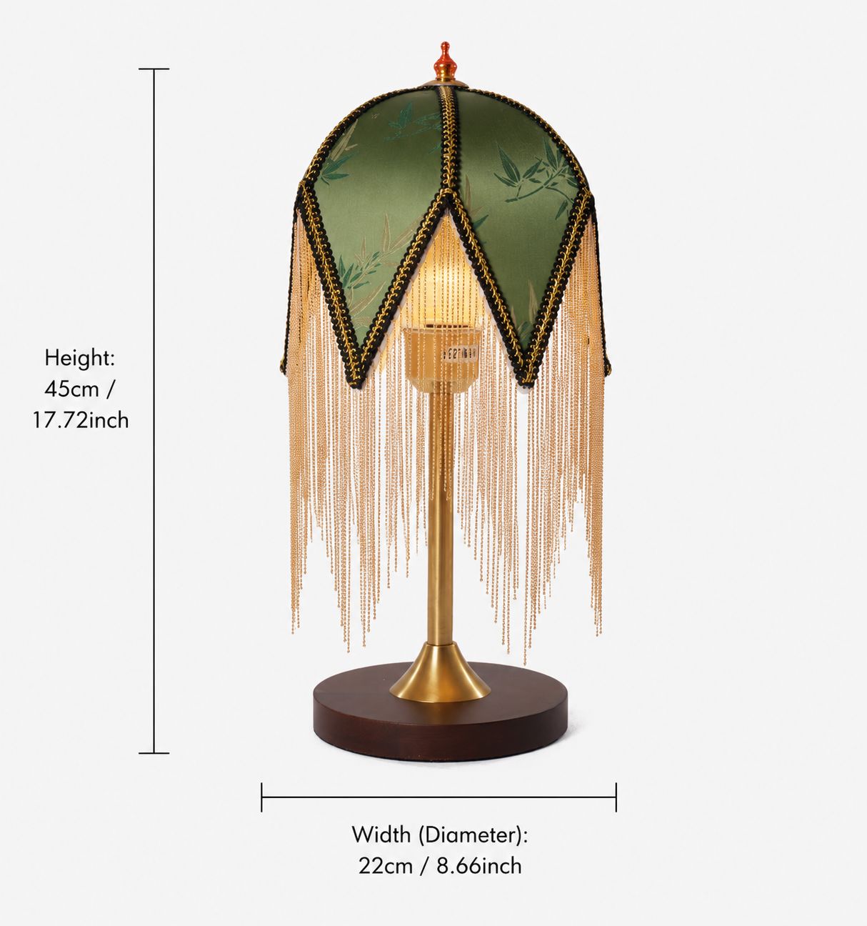 Mid-Century Vintage Tassel Table Lamp | Antique Brass & Fabric Bedside Lamp Lightsin UK 