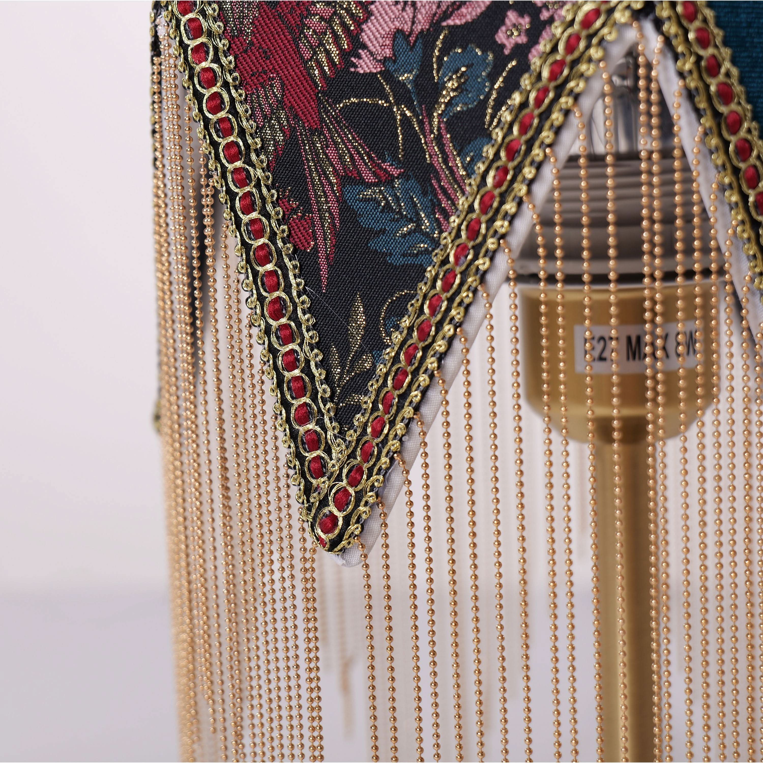 Mid-Century Vintage Tassel Table Lamp | Antique Brass & Fabric Bedside Lamp Lightsin UK 