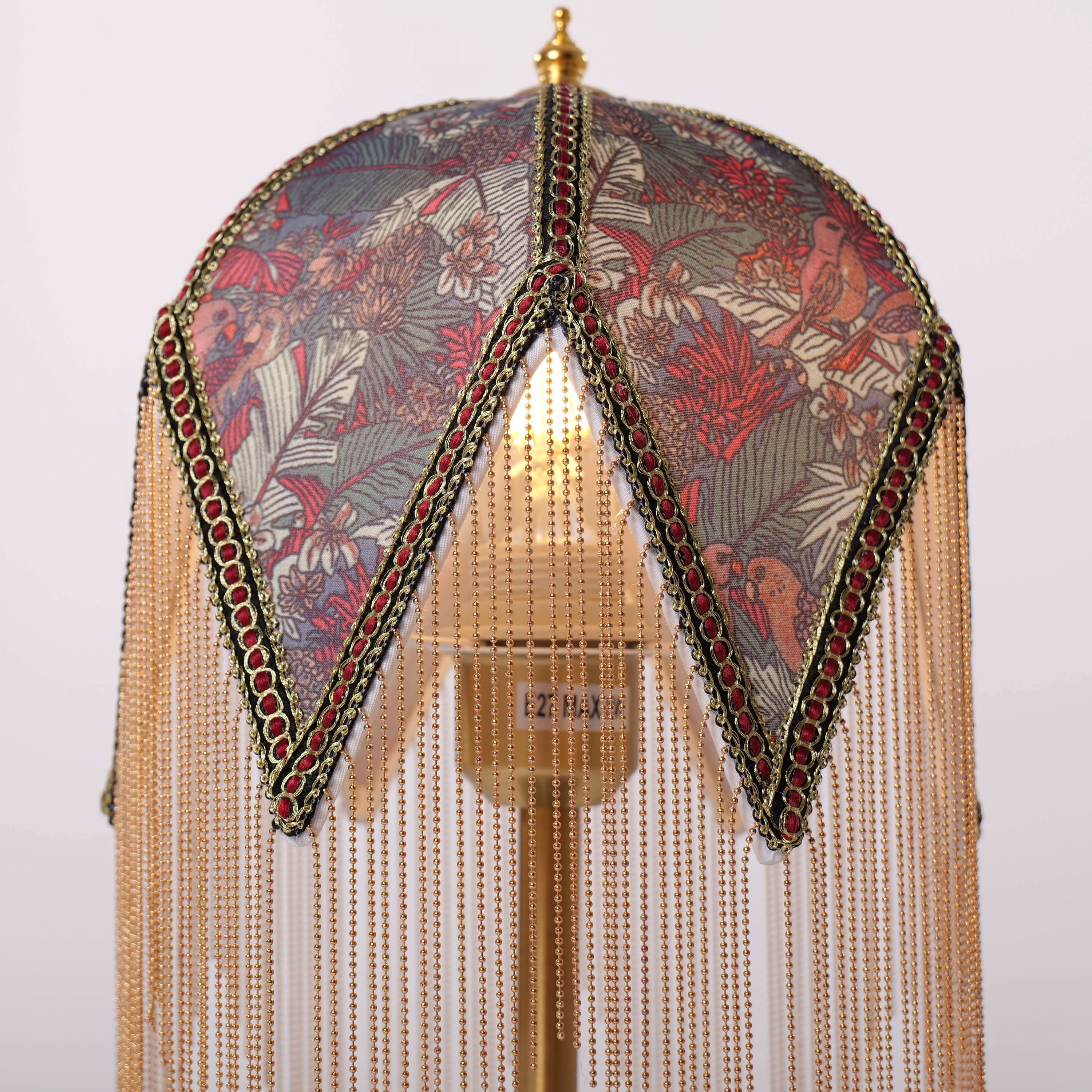 Mid-Century Vintage Tassel Table Lamp | Antique Brass & Fabric Bedside Lamp Lightsin UK 