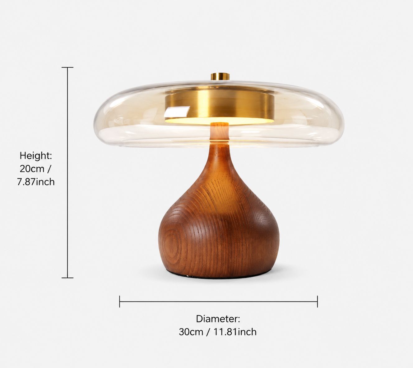 Ash Wood Glass Table Lamp Lightsin UK 
