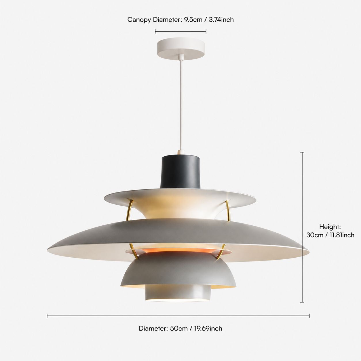 Grey and White Modern Minimalist Pendant Light Lightsin UK 