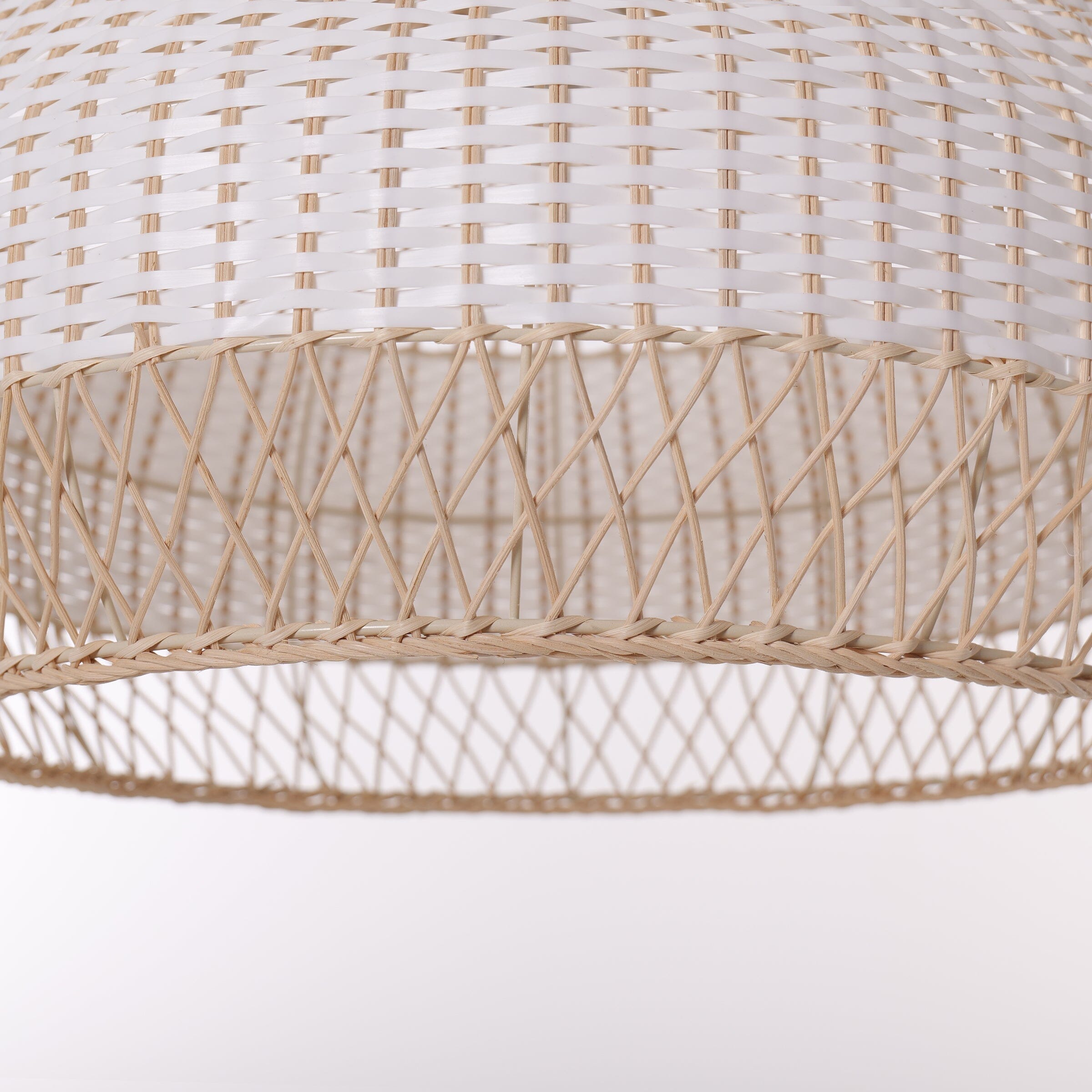 Dewlight-Handwoven Half White Rattan Pendant Light | Kitchen Island Pendant Lamp Lightsin UK 