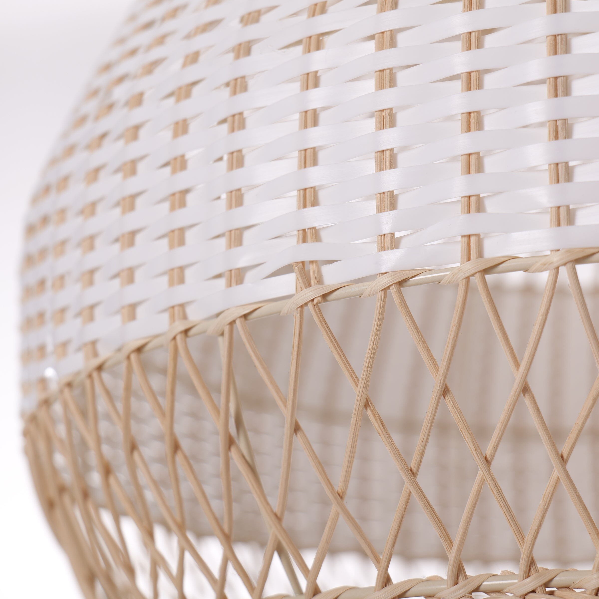 Dewlight-Handwoven Half White Rattan Pendant Light | Kitchen Island Pendant Lamp Lightsin UK 