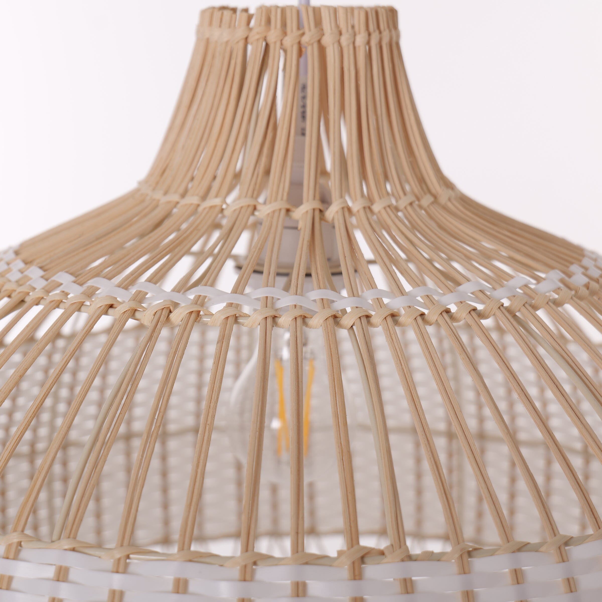 Dewlight-Handwoven Half White Rattan Pendant Light | Kitchen Island Pendant Lamp Lightsin UK 