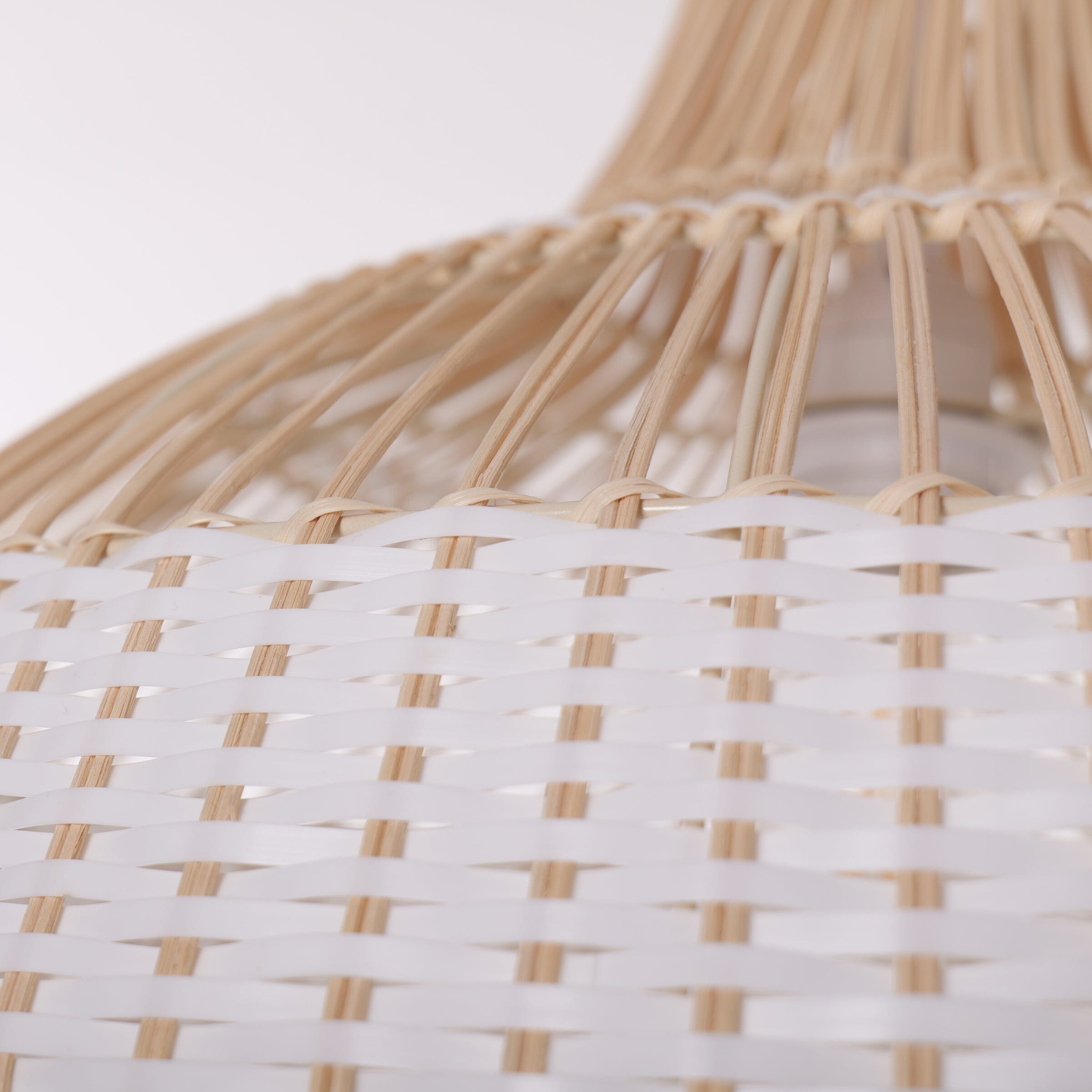 Dewlight-Handwoven Half White Rattan Pendant Light | Kitchen Island Pendant Lamp Lightsin UK 