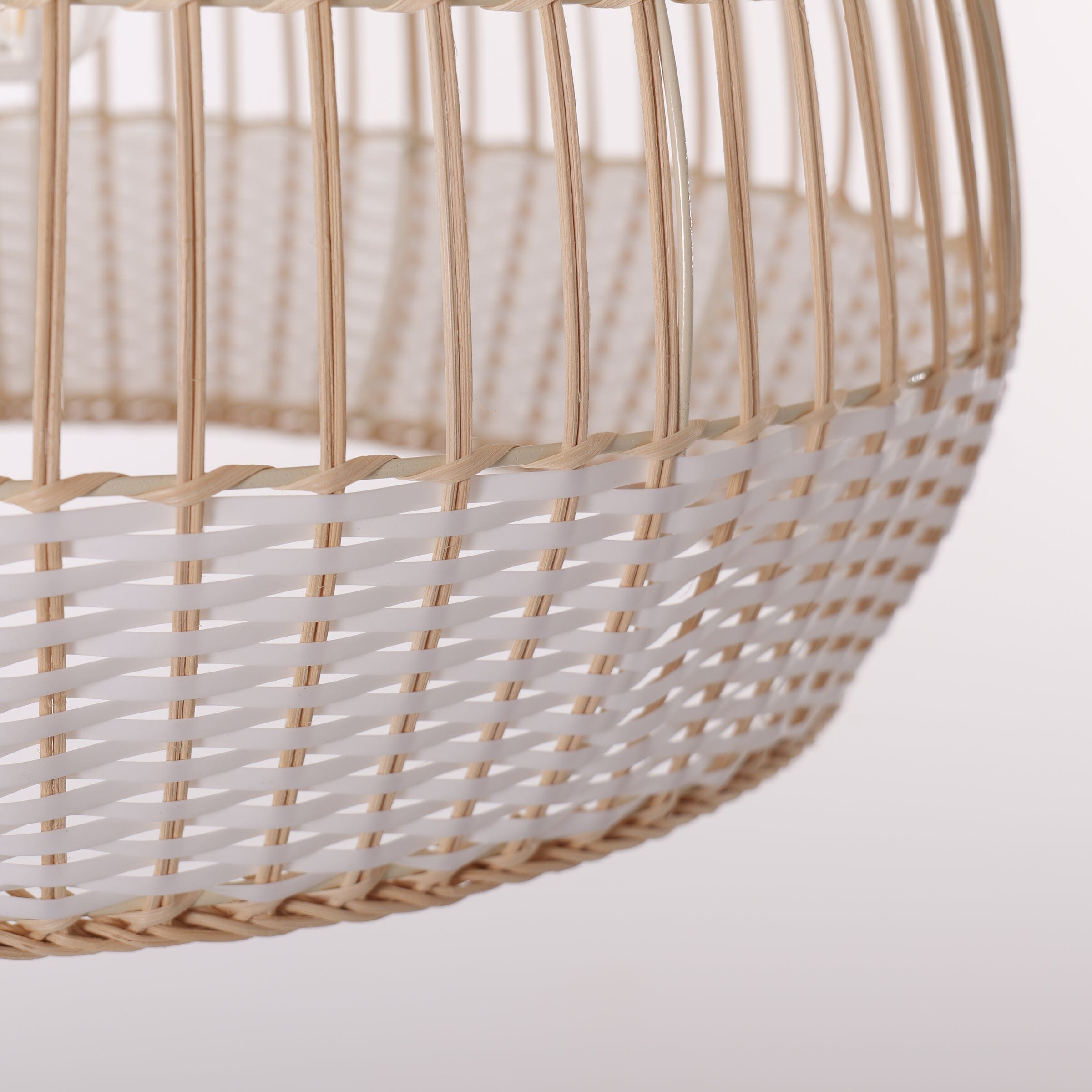 Dewlight-Handwoven Half White Rattan Pendant Light | Kitchen Island Pendant Lamp Lightsin UK 
