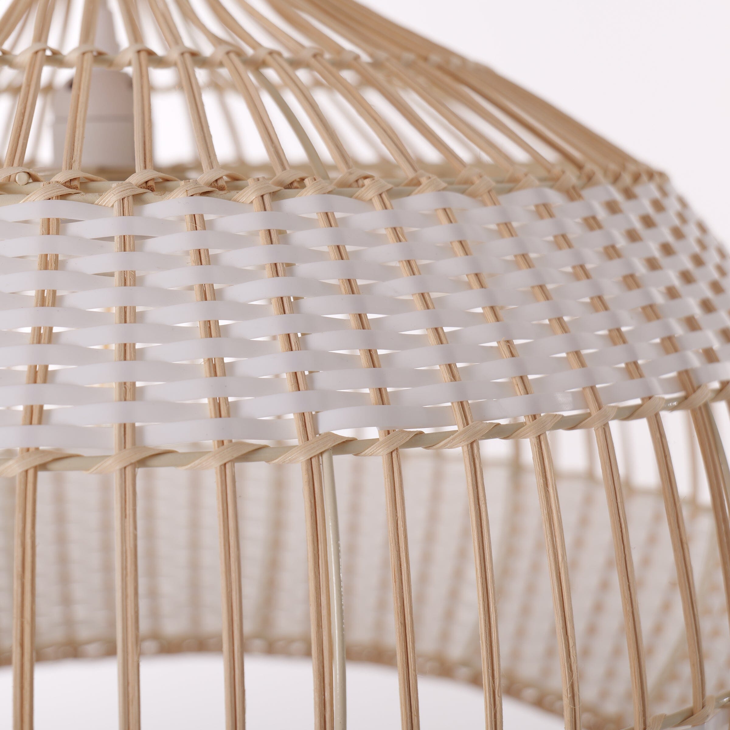 Dewlight-Handwoven Half White Rattan Pendant Light | Kitchen Island Pendant Lamp Lightsin UK 