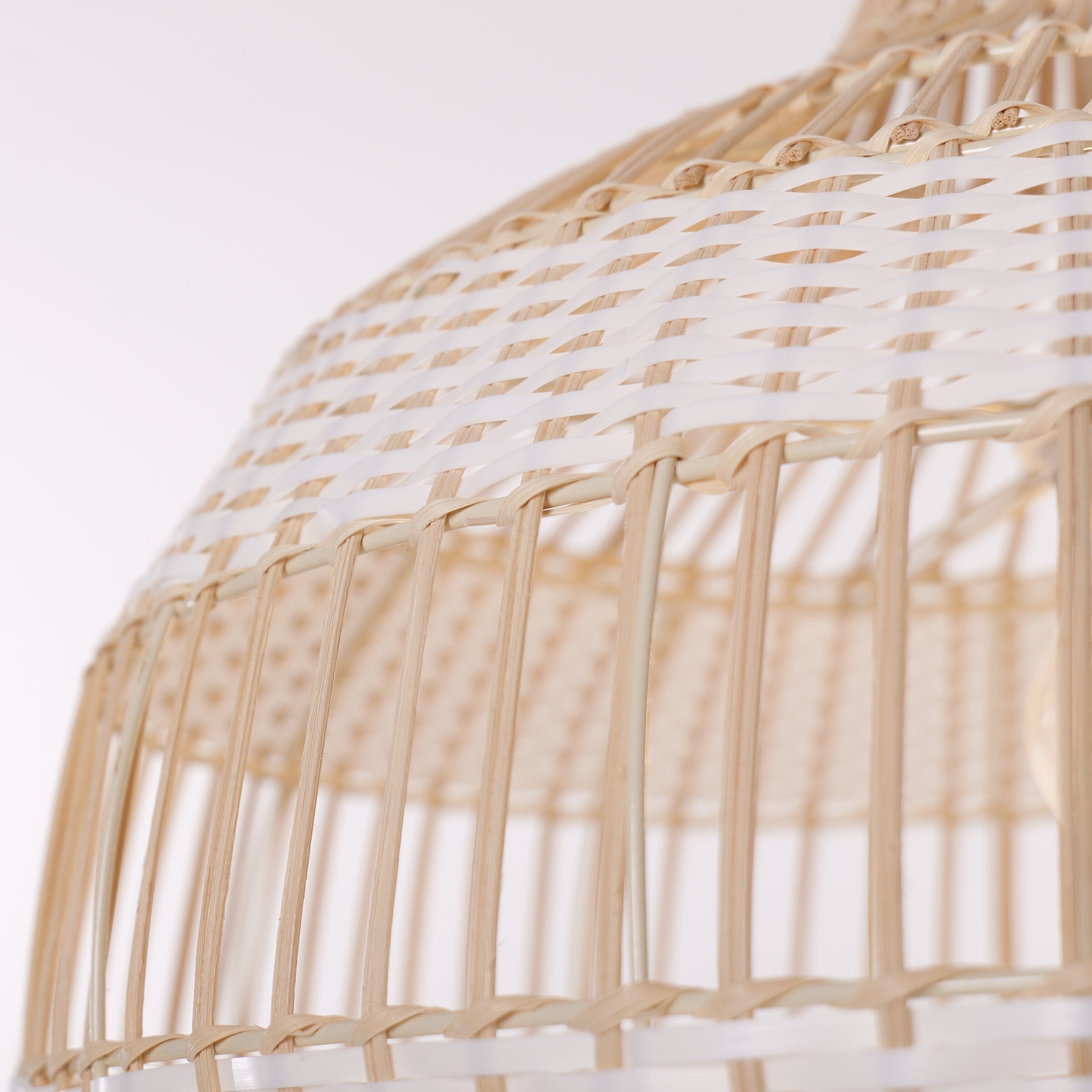 Dewlight-Handwoven Half White Rattan Pendant Light | Kitchen Island Pendant Lamp Lightsin UK 