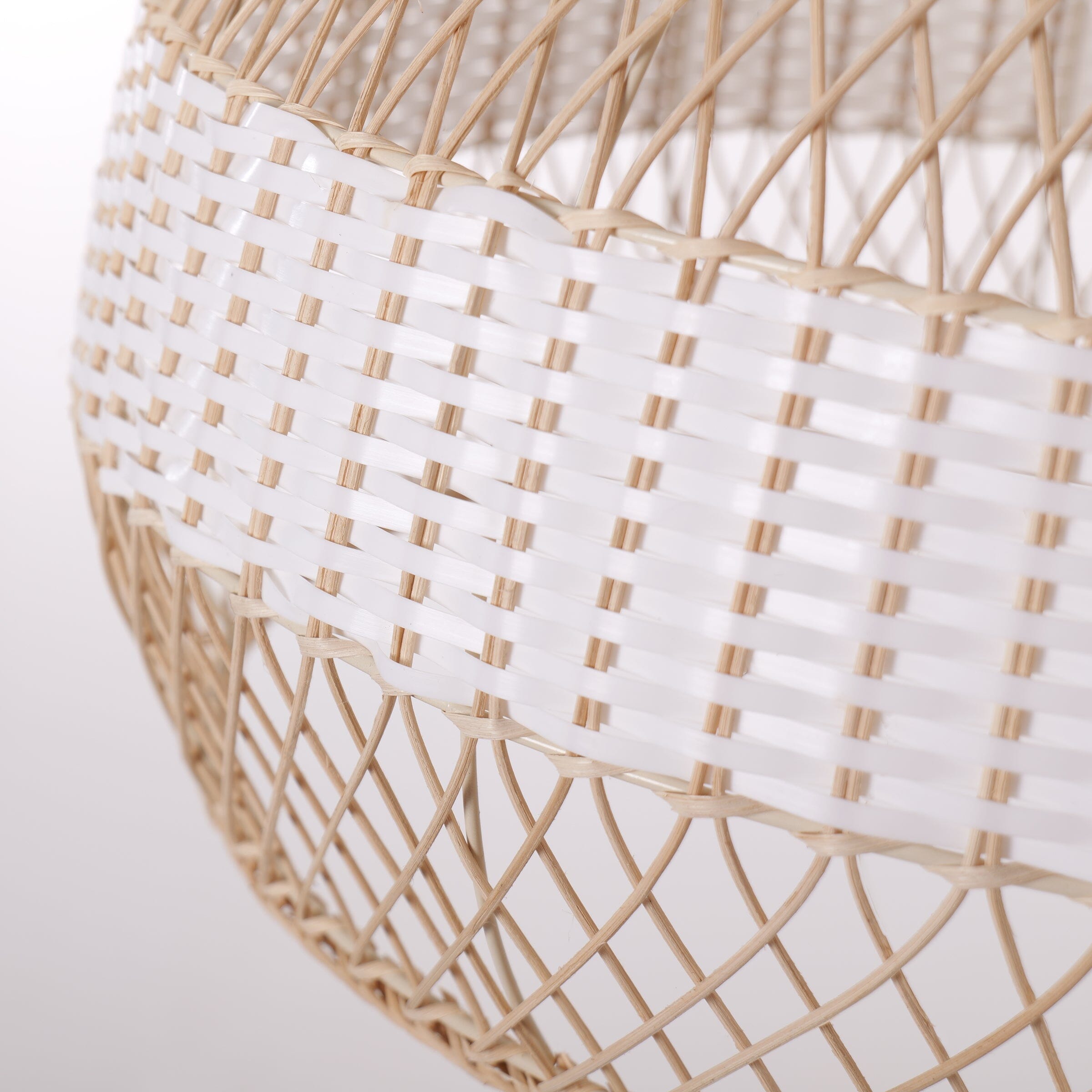 Dewlight-Handwoven Half White Rattan Pendant Light | Kitchen Island Pendant Lamp Lightsin UK 