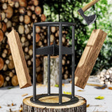 Carbon Steel Black Log Firewood Splitter 25cm Dia x 39cm H Firewood Splitters Living and Home 