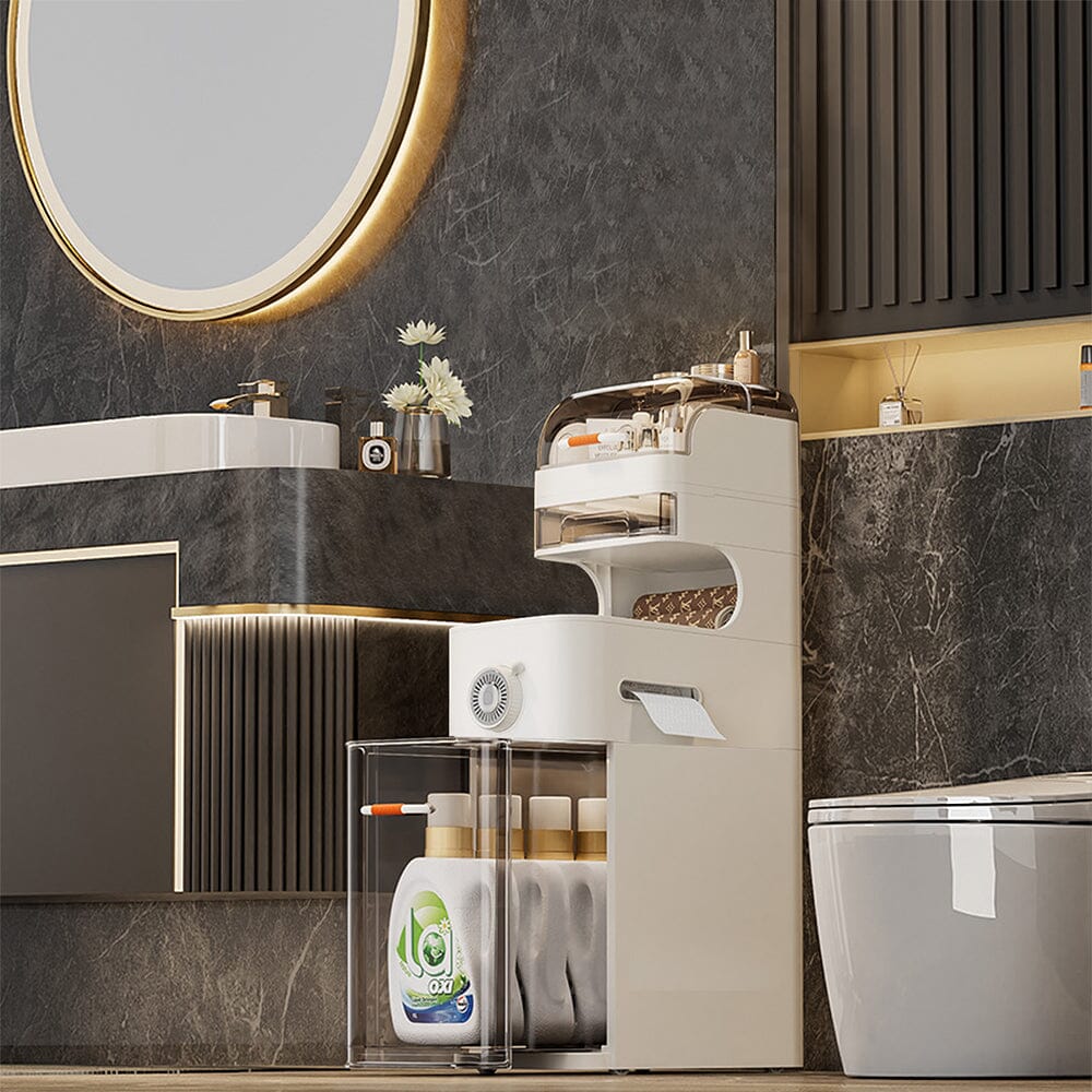 18cm 5-Tier Slim Plastic Storage Cabinet (18×37.5×95cm) Lightsin UK 