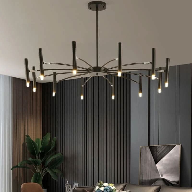 Lightsin Modern Black & Gold Metal Ceiling Light with LED Bulbs Lightsin UK Classic 12-Light 