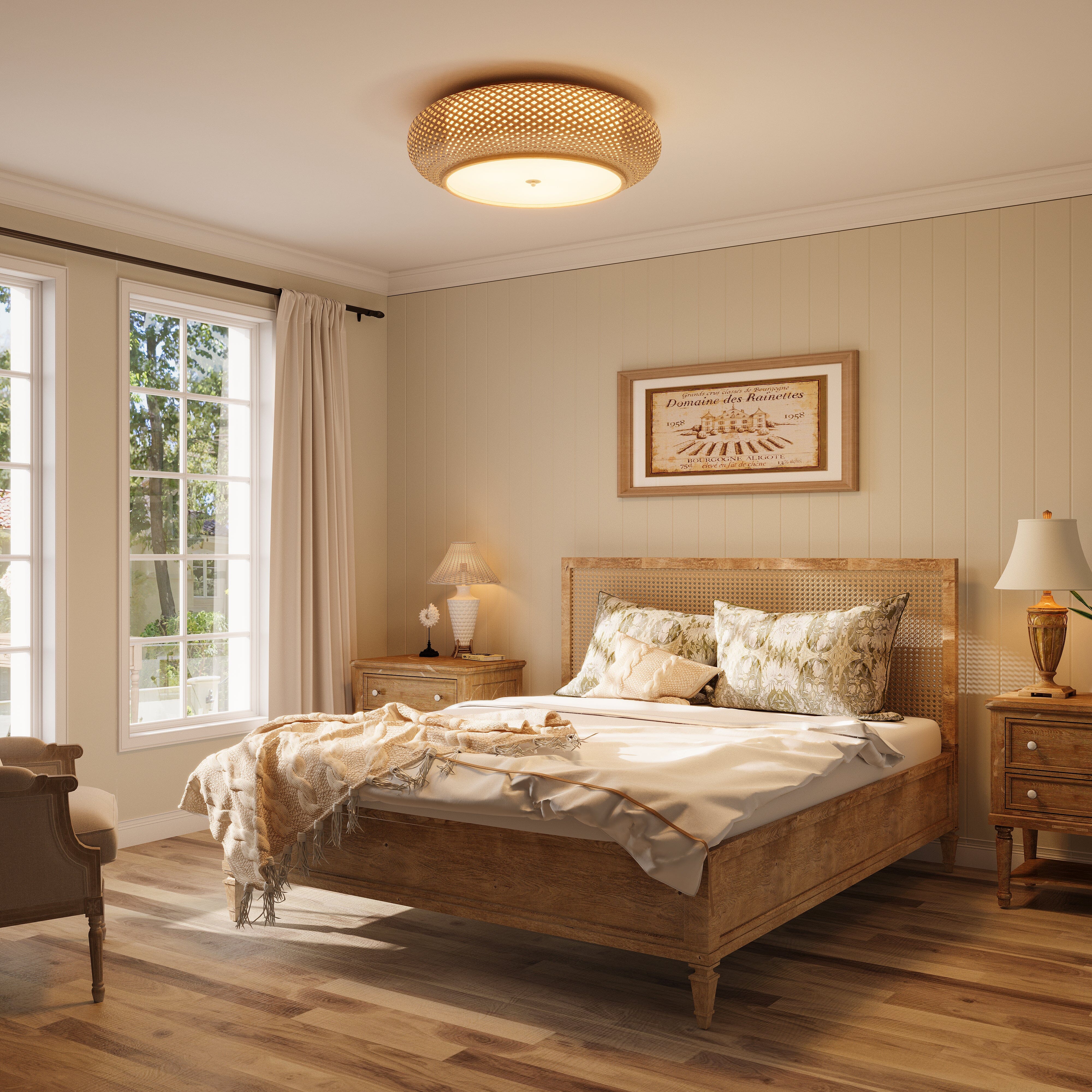 Lutta-Lightsin Handwoven Bamboo Ceiling Light – Zen-Style LED Fixture for Living Room, Bedroom & Dining Room Lightsin UK 