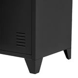 128cm H Black Metal Tall Storage Filing Cabinet for Office Cabinets Living and Home 