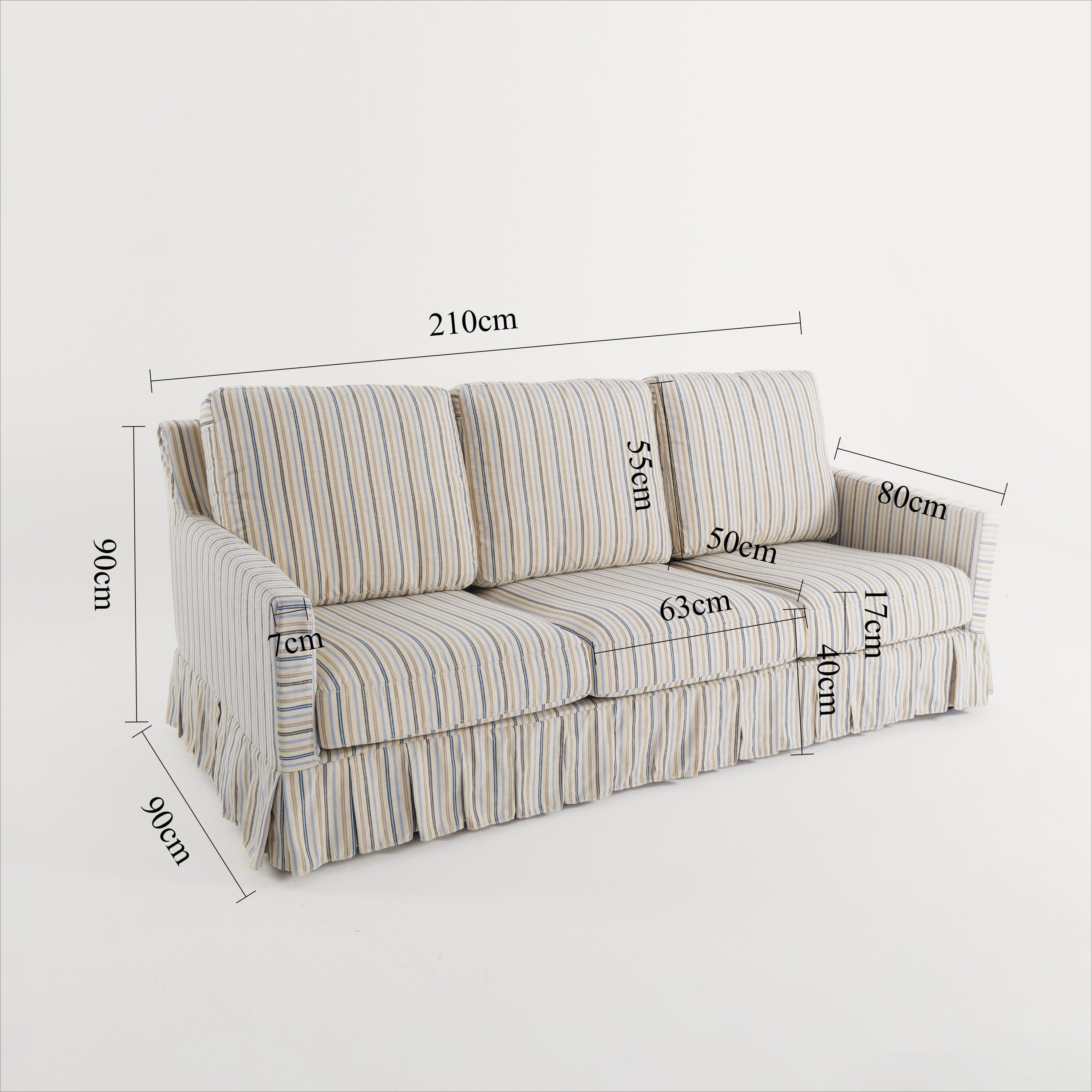 Cottonfy Minimalist Stylish Detachable Striped and Checkered Pattern Sofa Cottonfy UK 
