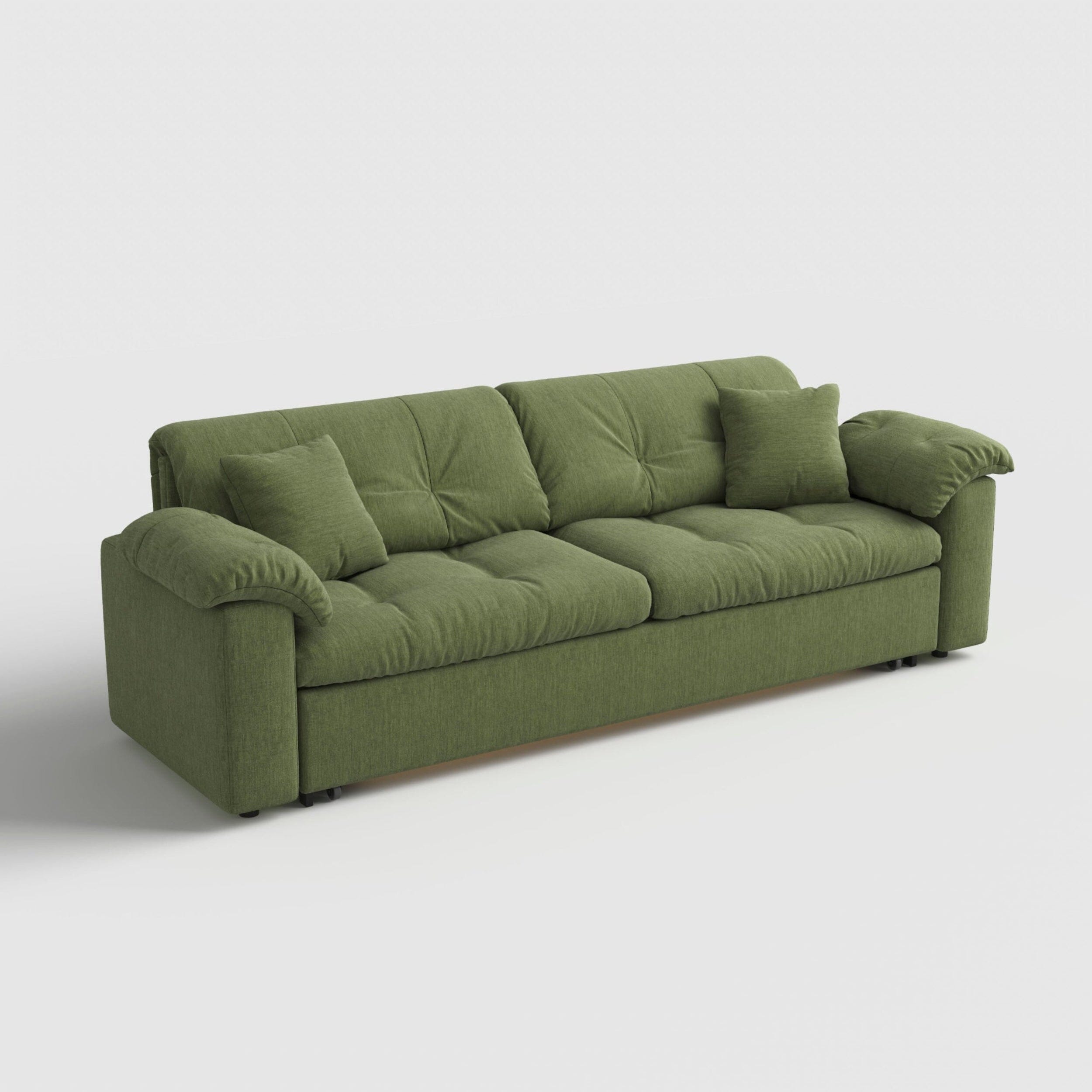 Multifunctional Sleeper Pull Out 2 Seater Sofa Bed with Storage Space Cottonfy UK 255 CM Green 