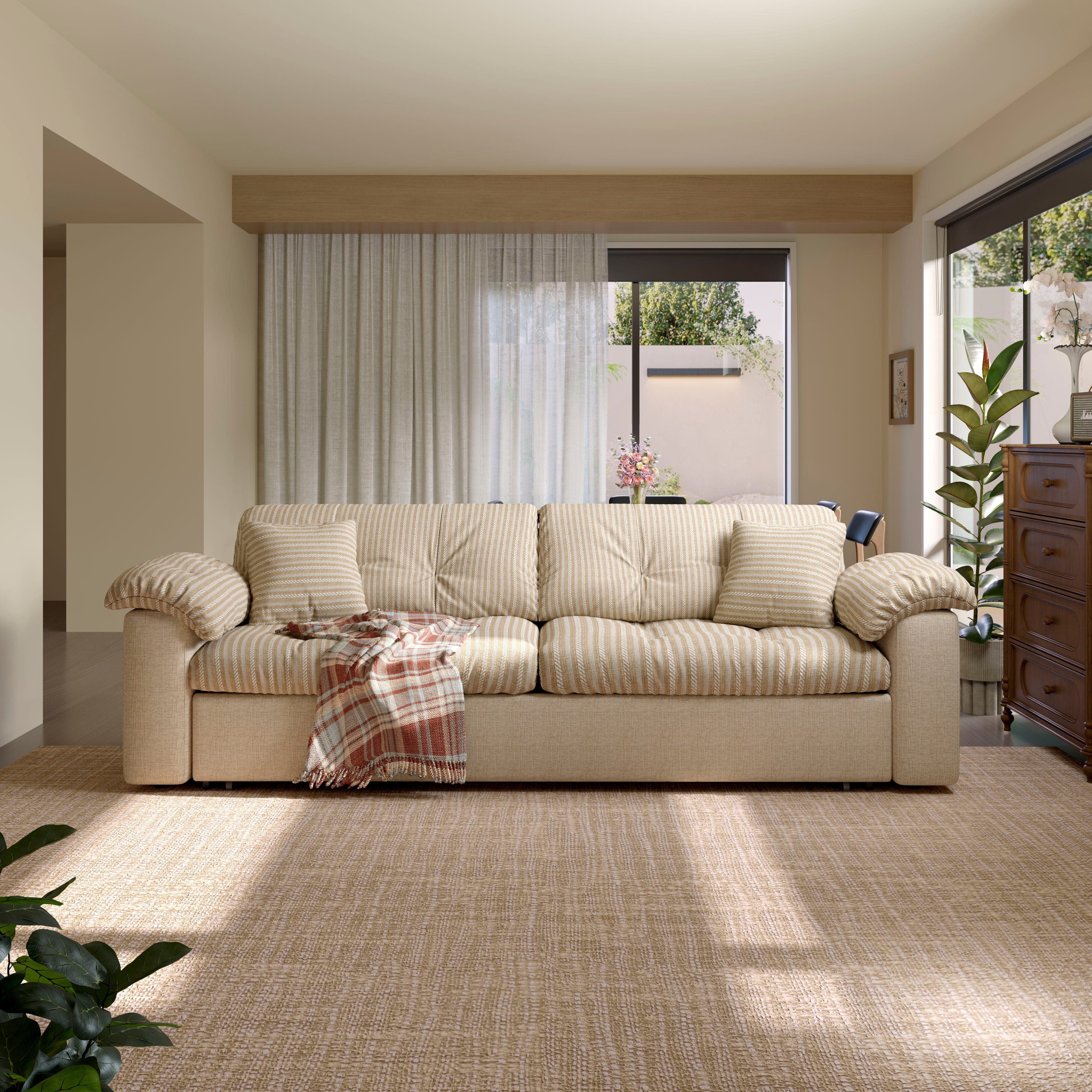 Multifunctional Sleeper Pull Out 2 Seater Sofa Bed with Storage Space Cottonfy UK 