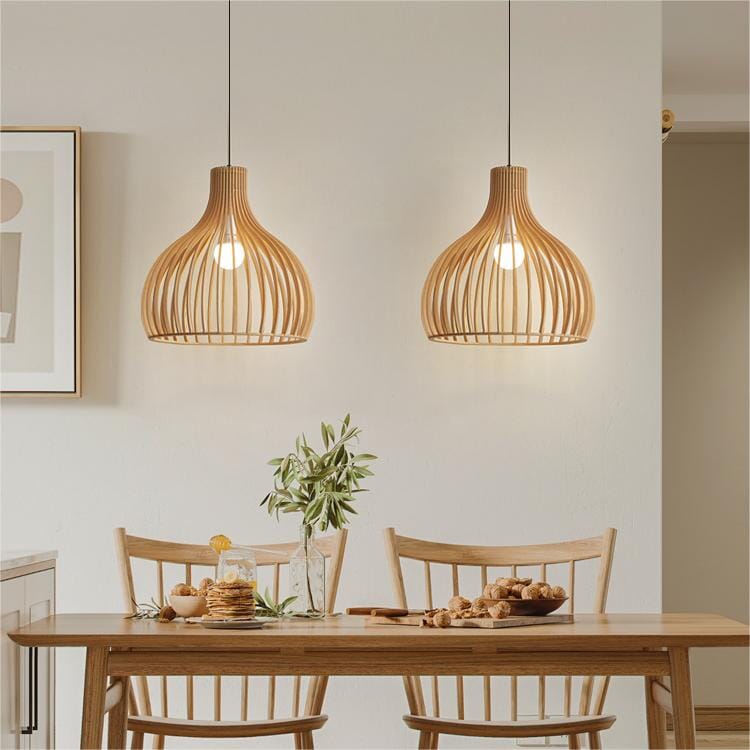 Lightsin Shadome-Nordic Wooden Cage Hanging Pendant Light Lightsin UK 