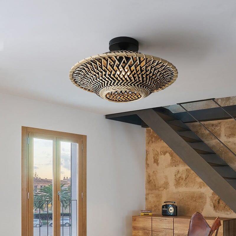 Lightsin Bamboo Radiance Handwoven LED Ceiling Light Lightsin UK 