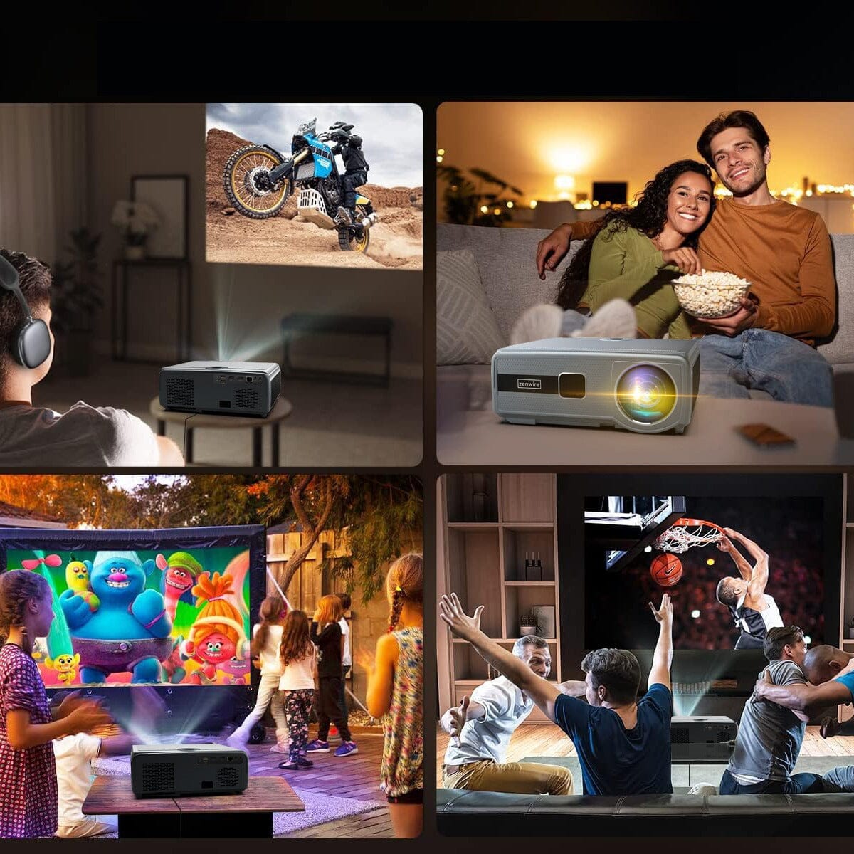 4.6 inch W Grey 4K Smart Projector Living and Home 