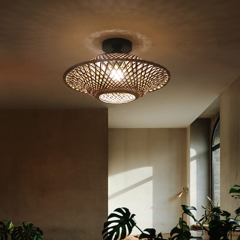 Lightsin Bamboo Radiance Handwoven LED Ceiling Light Lightsin UK 