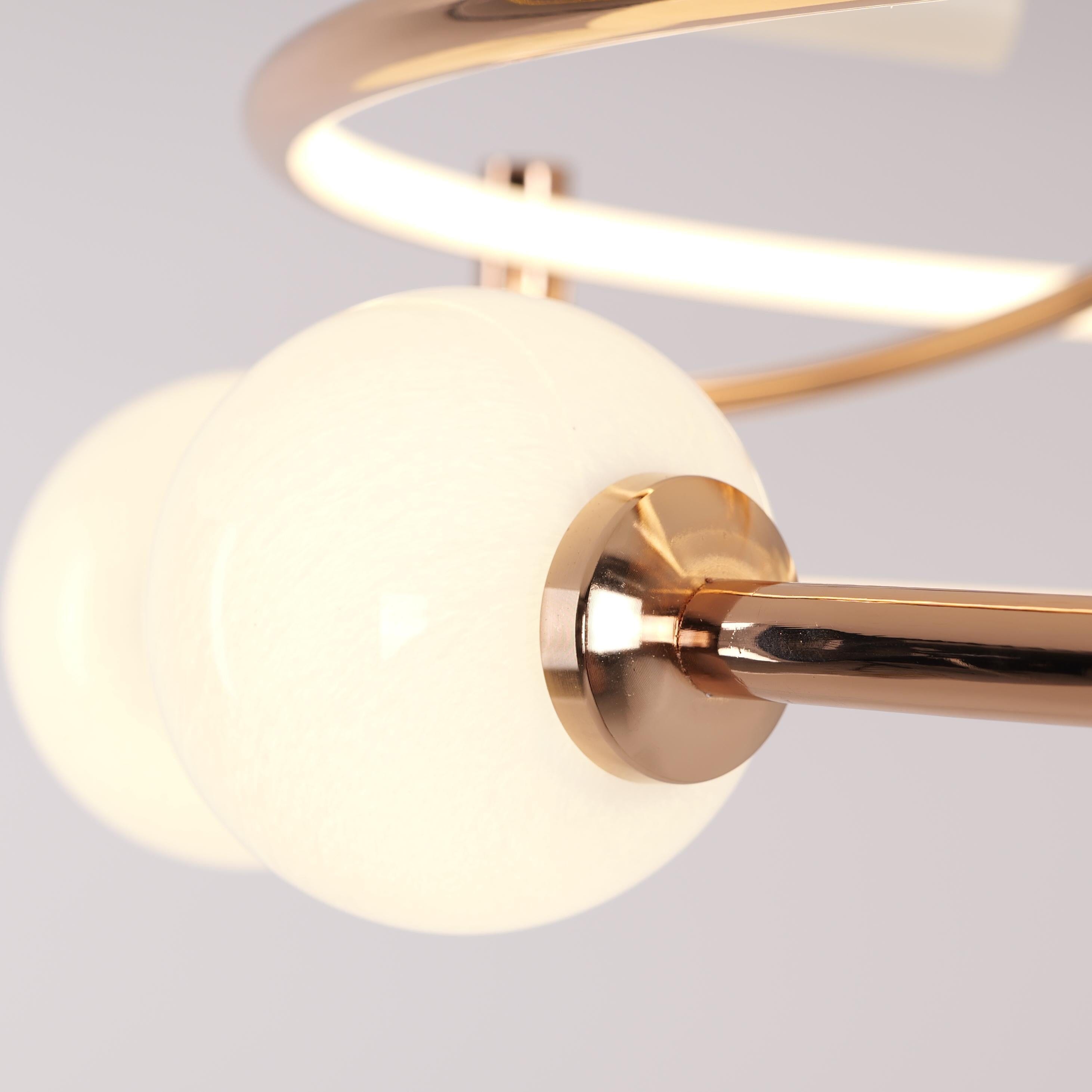 Lightsin Modern Gold LED Ceiling Light with Glass Globes and Colour Changing Lightsin UK 