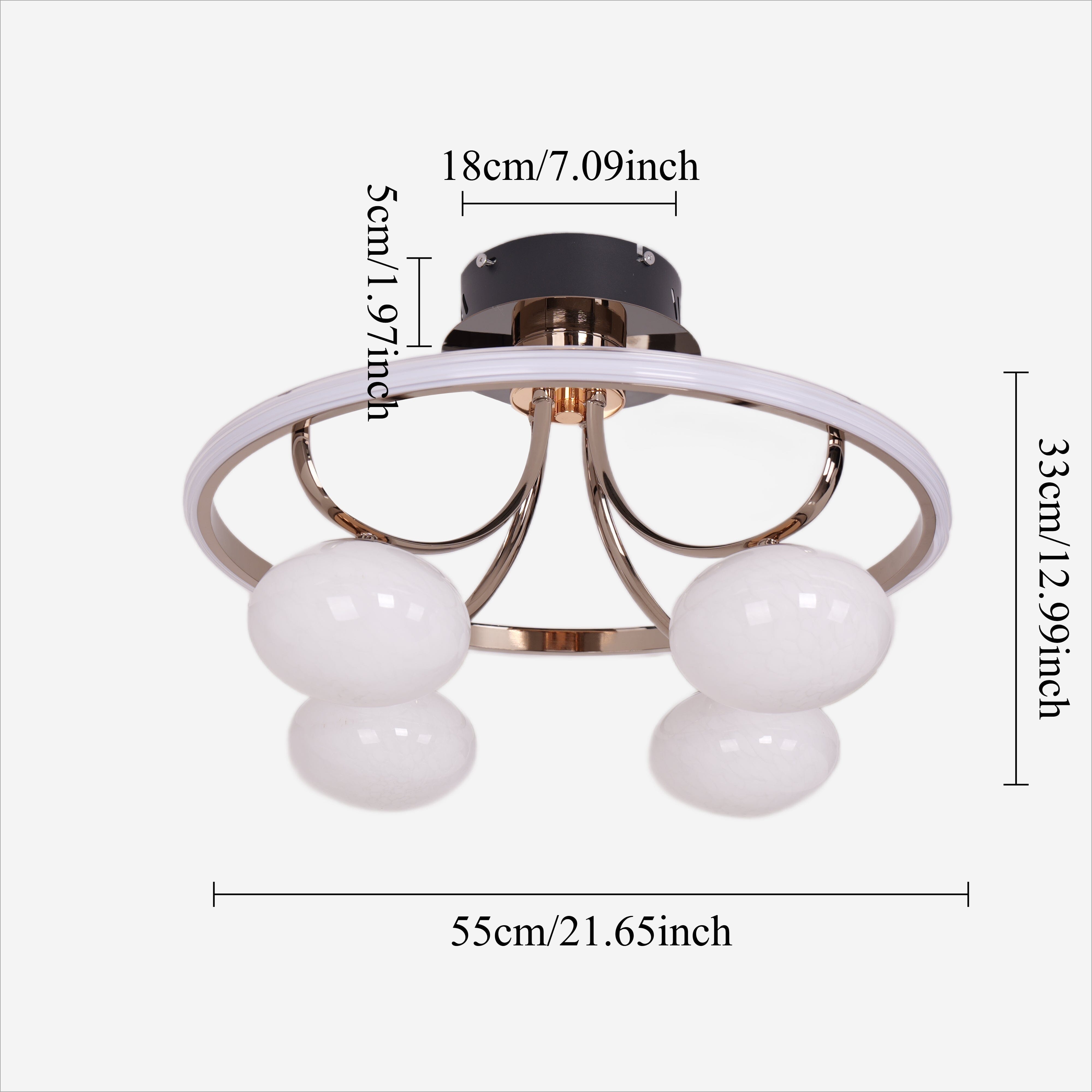 Lightsin Elegant Circular Ceiling Light with Four Orbs Lightsin UK 