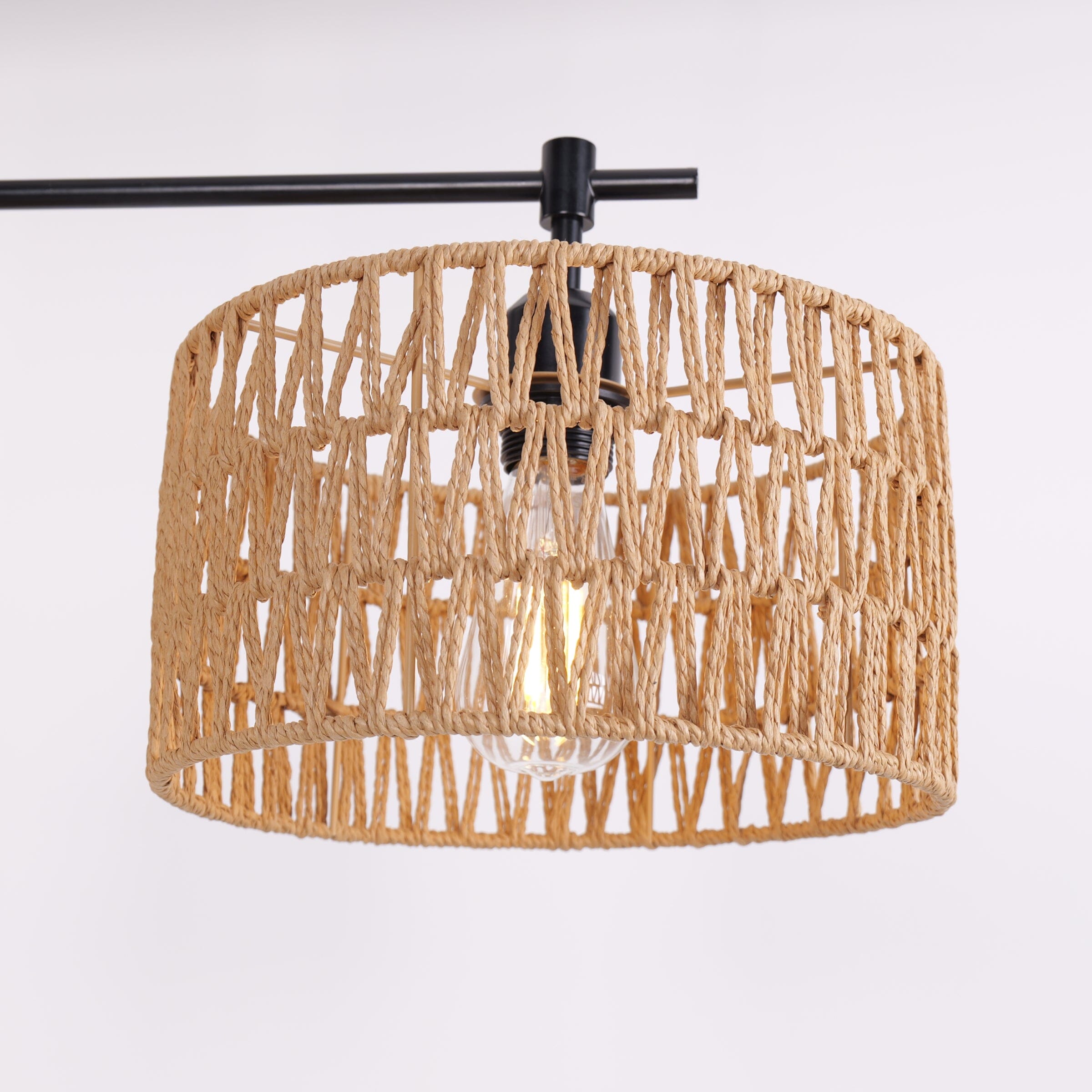 Lightsin Handcrafted Rustic Paper Rope Pendant Light with 3 Lampshades Lightsin UK 