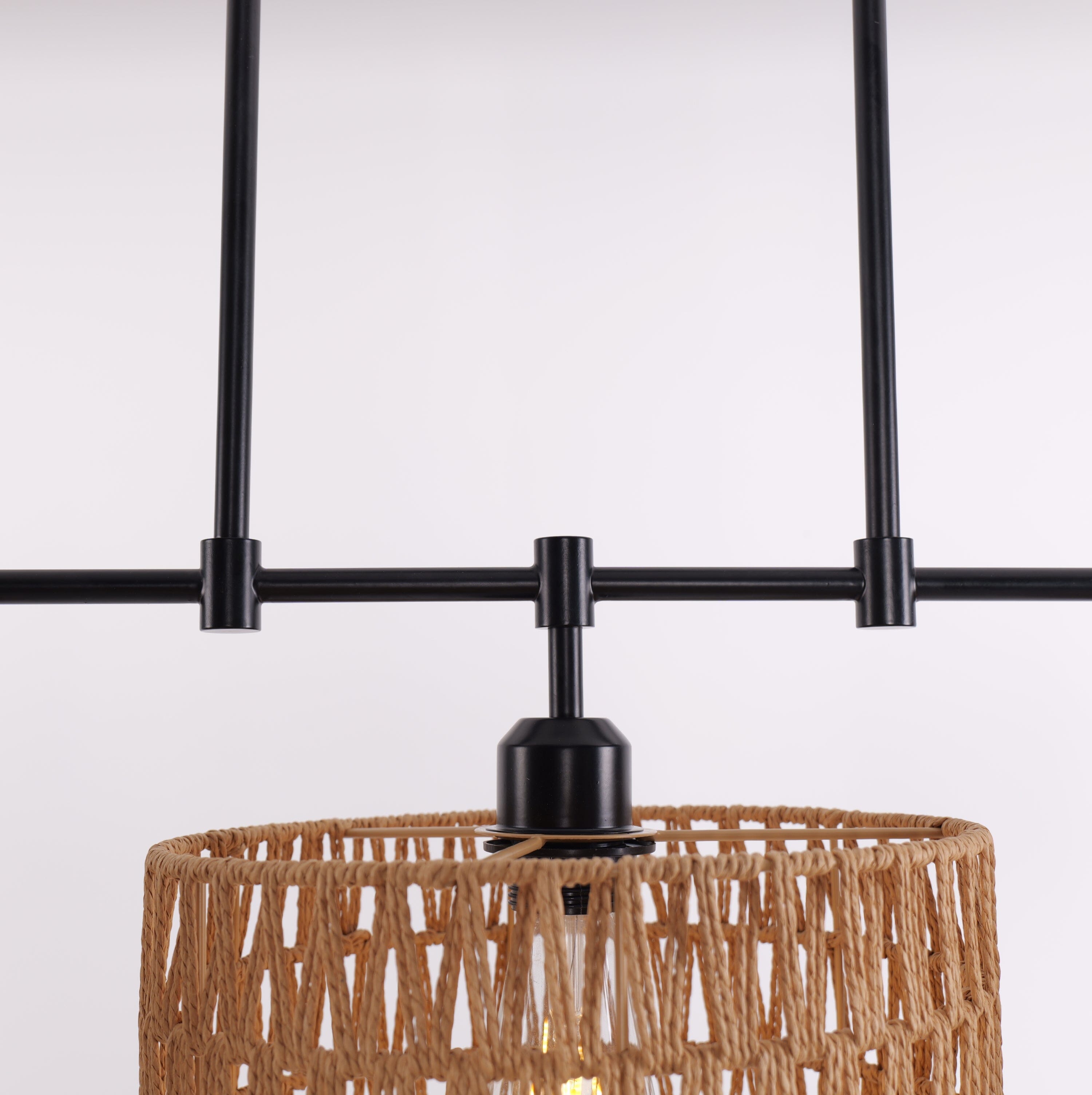 Lightsin Handcrafted Rustic Paper Rope Pendant Light with 3 Lampshades Lightsin UK 