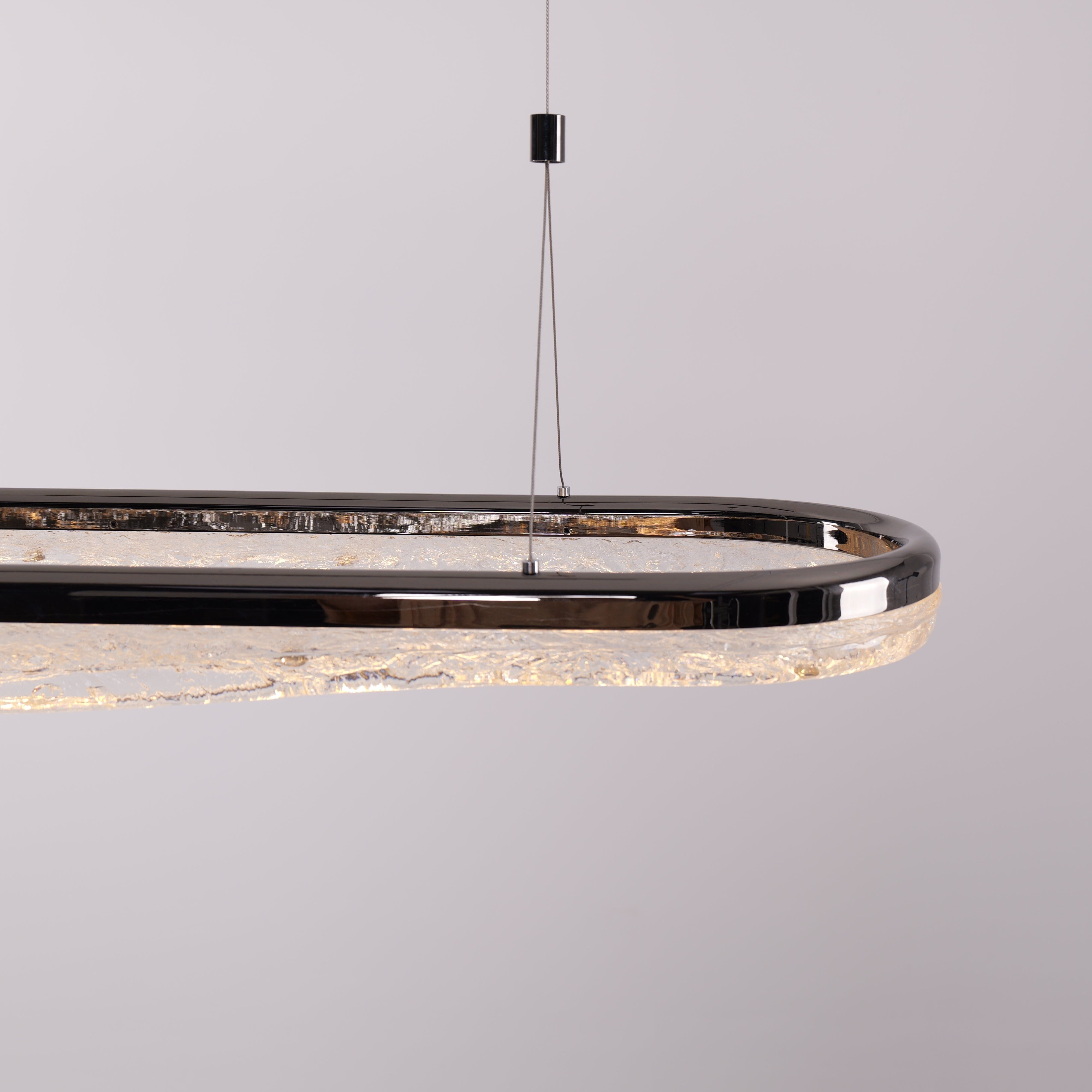 Lightsin Sleek Pearl Black LED Resin Oval Pendant Light Modern Chandelier Lighting Lightsin UK 