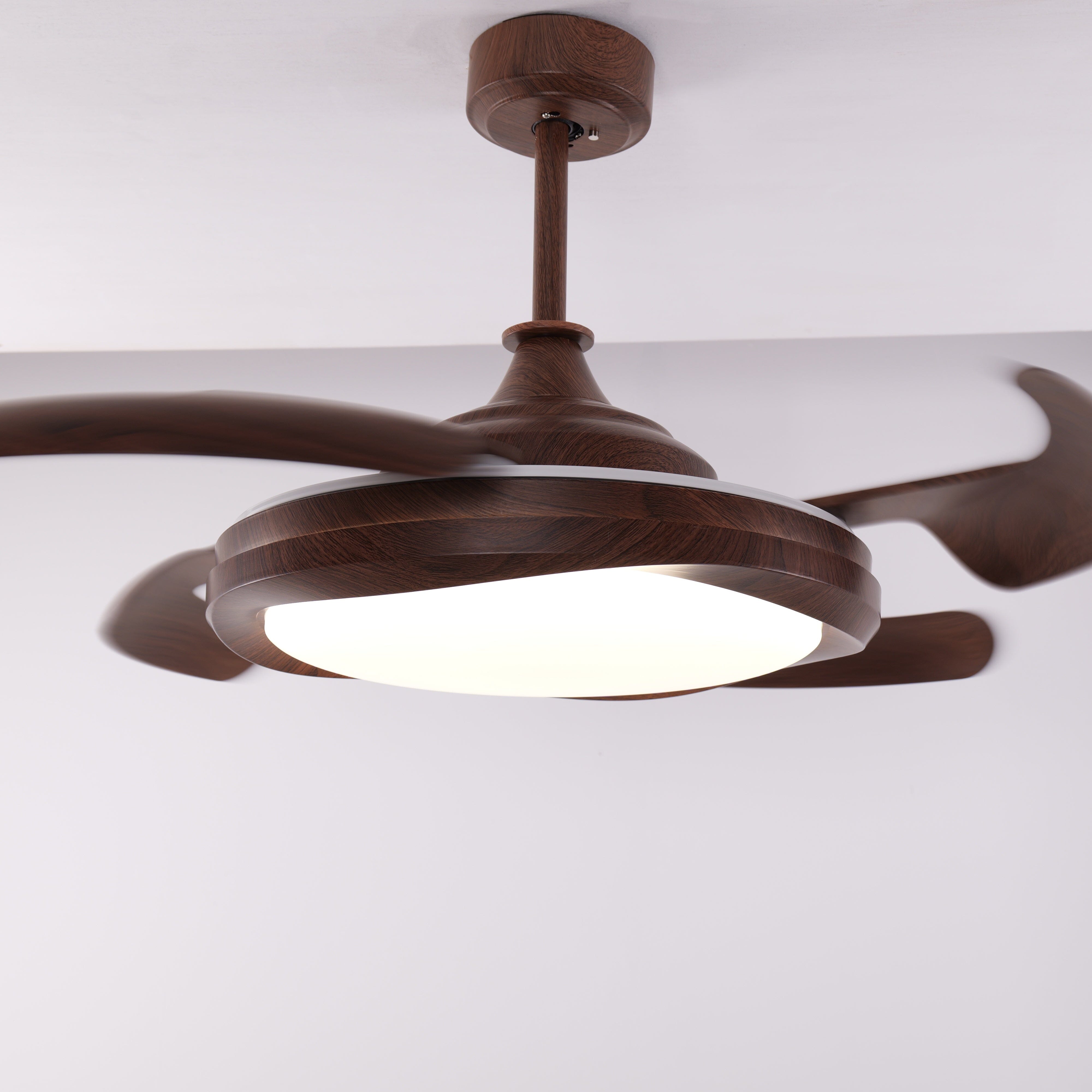 Lightsin Ceiling Fan with Light Copper Halo and Sleek Acrylic Design Lightsin UK 